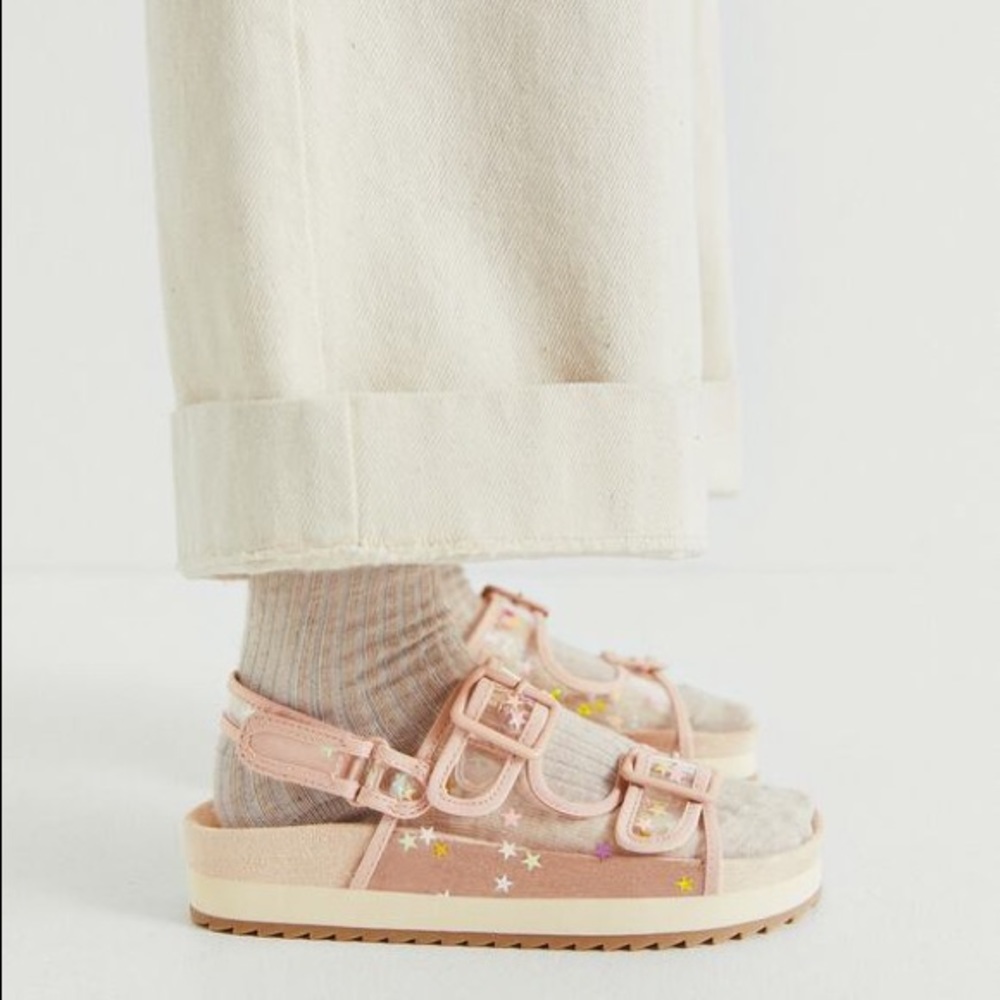 Zara Pink Transparent Star Accent Kids Sandals - Picture 2 of 14